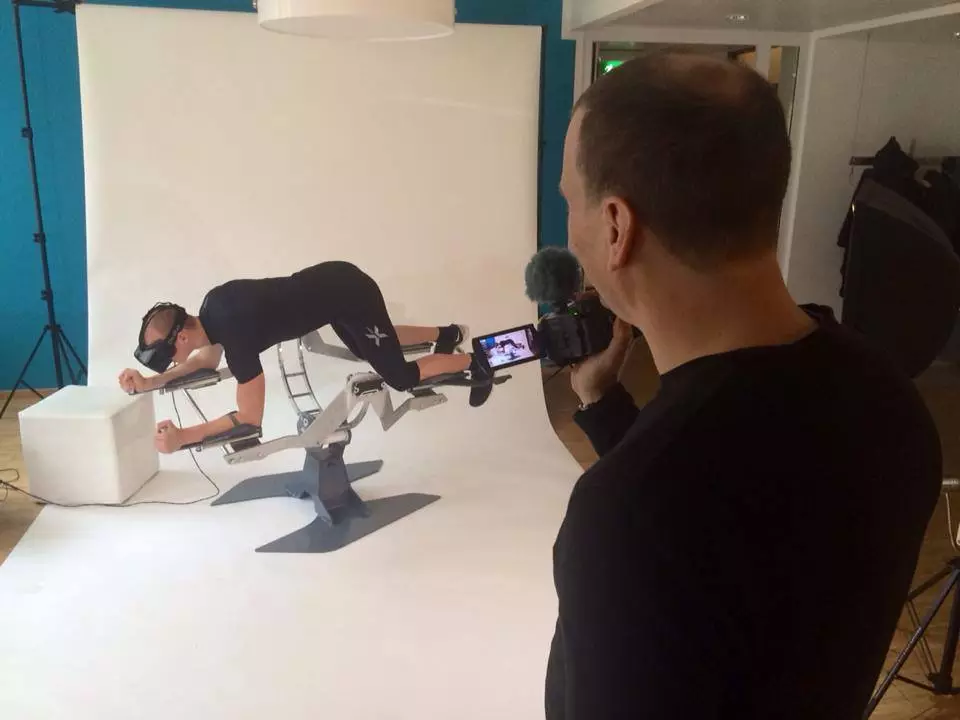 Lean back and forth and side to side to control the game