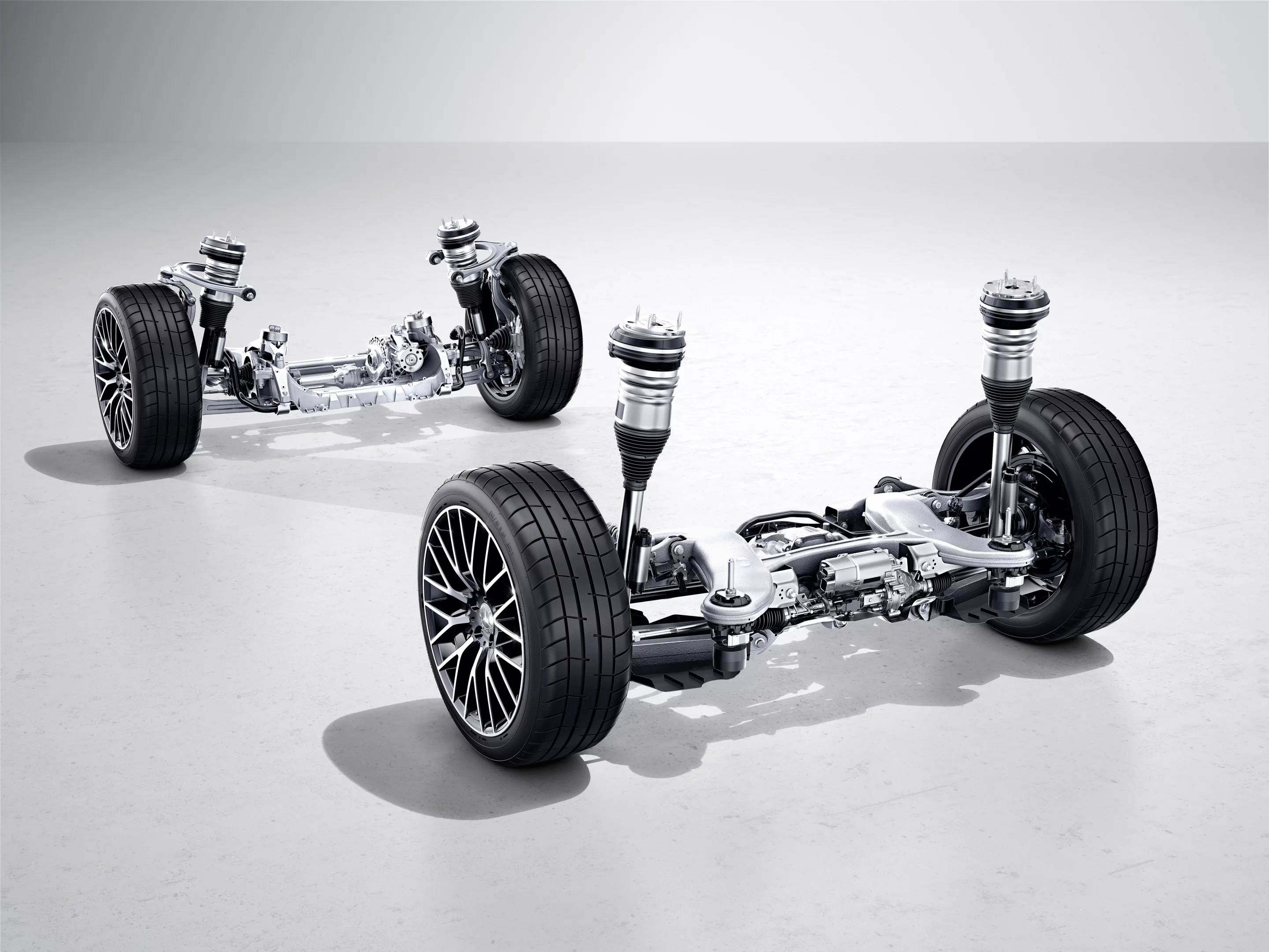 The active suspension system has been redesigned to cater for rear wheel steering