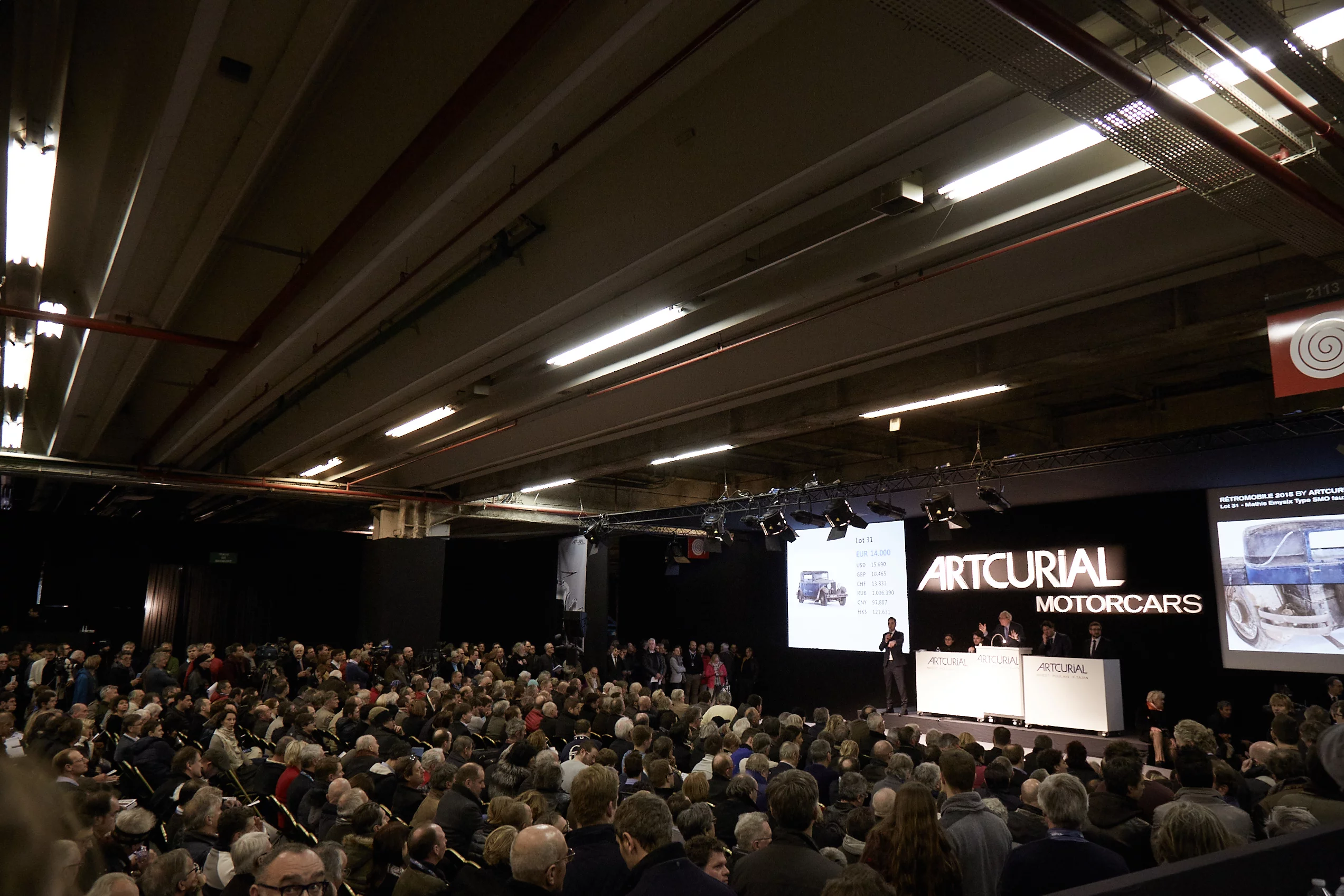 The Artcurial auction room during the sale of the Baillon Collection.