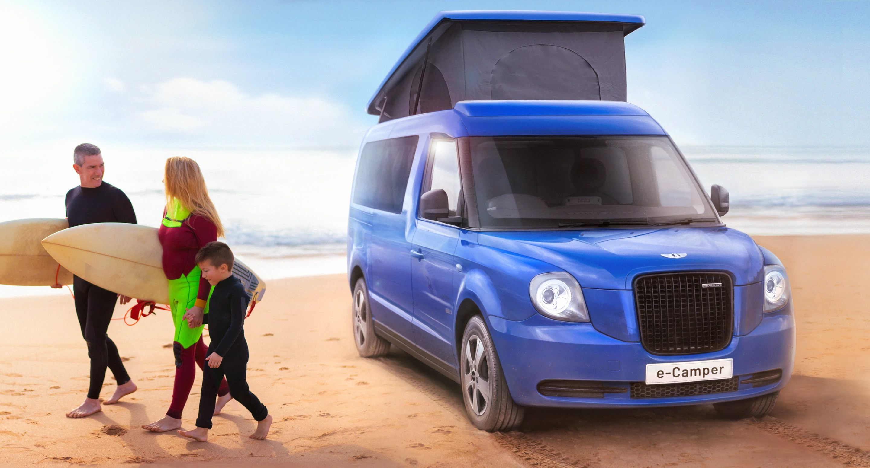 The LEVC e-Camper combines classic looks, cutting-edge plug-in power and a comfy camper interior