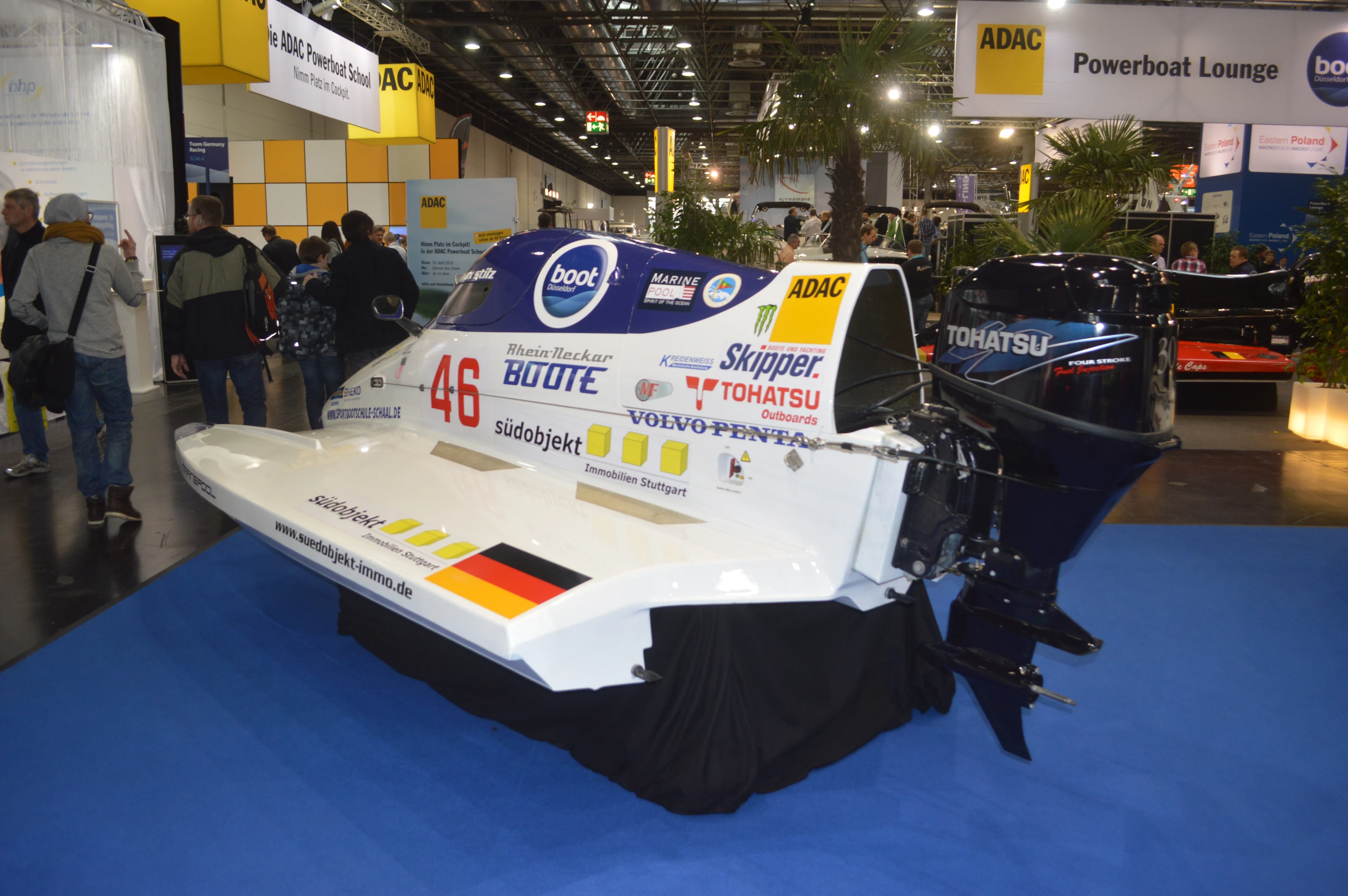 Powerboat display at Boot Dusseldorf