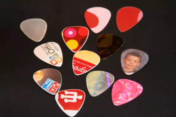 Pick made from random plastic items from around the home