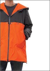 The Inflatable Sleeping Coat will keep you dry and warm during the day and provide you with a sleeping bag and mattress at night