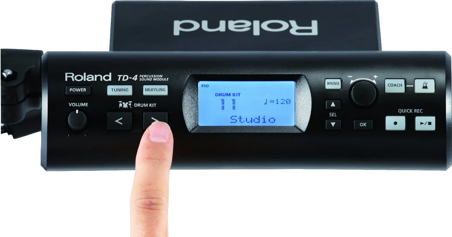 The included TD-4 percussion sound module delivers a wide range of expressive drum and percussion sounds that can be easily edited, allowing players to quickly customize their kits