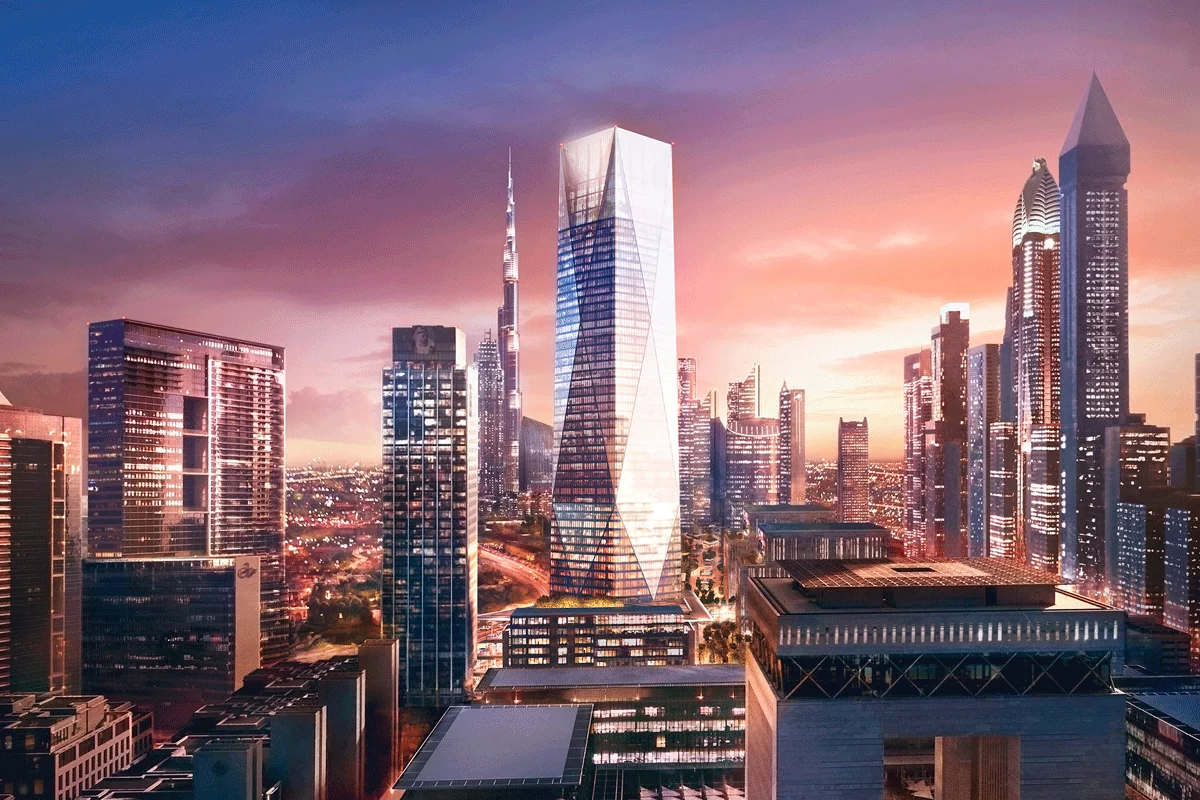 The tower will rise to a total height of 282.3 m (926 ft) and be topped by three executive suites