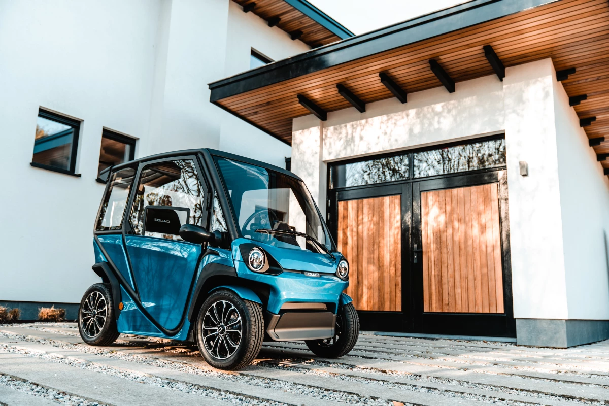 Initially announced in 2019, the Squad solar-electric microcar made its world debut on Monday