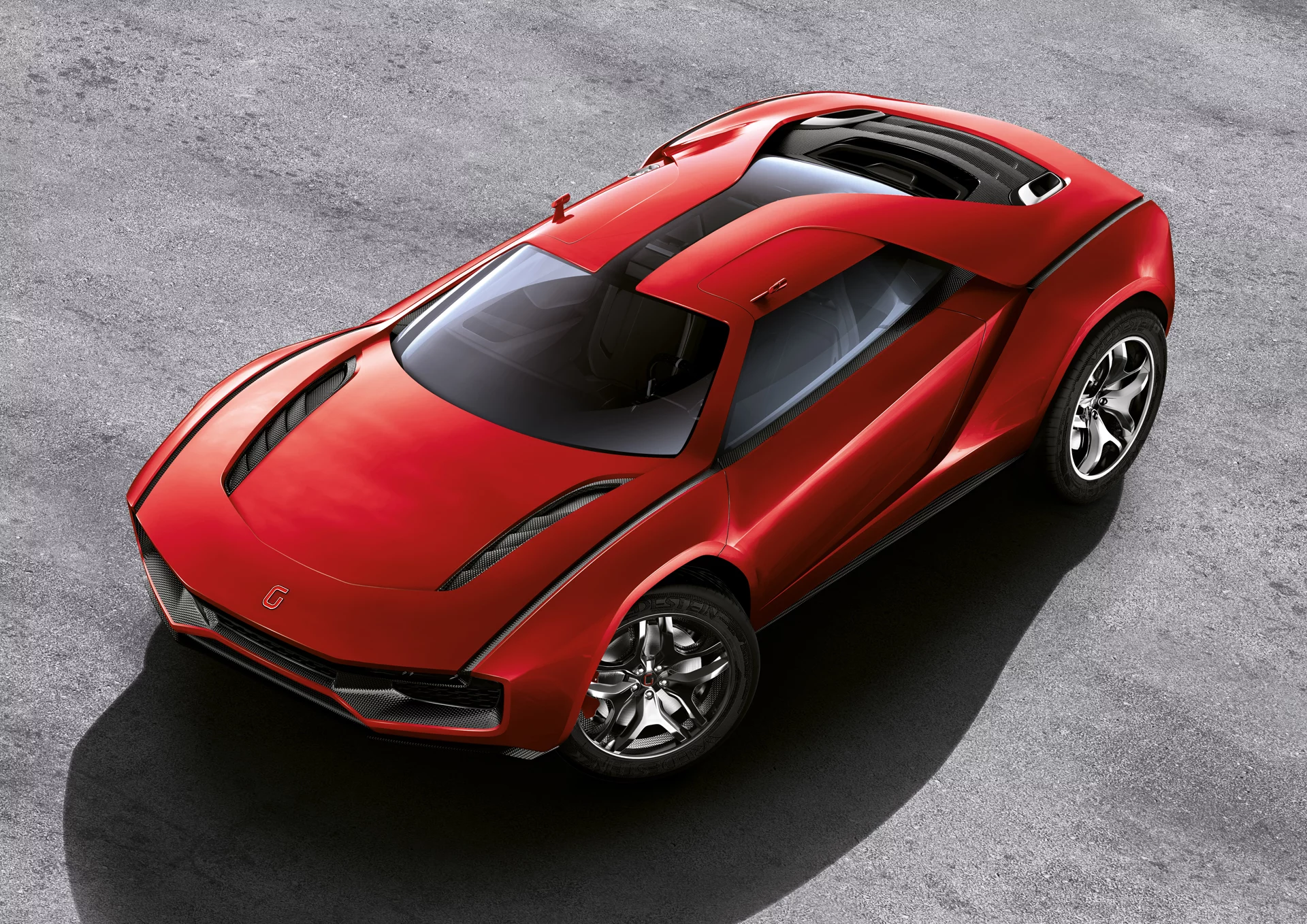 The Giugiaro Parkour coupé high angle view