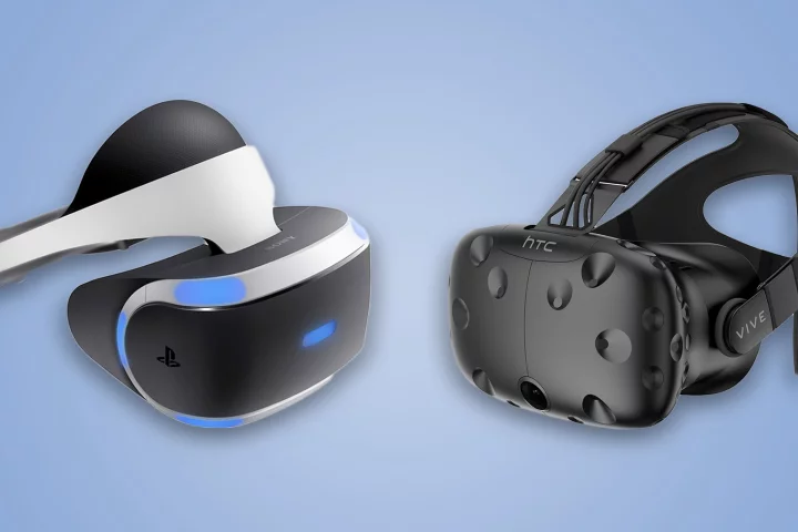 New Atlas compares the features and specs of Sony's PlayStation VR (left) and the HTC Vive