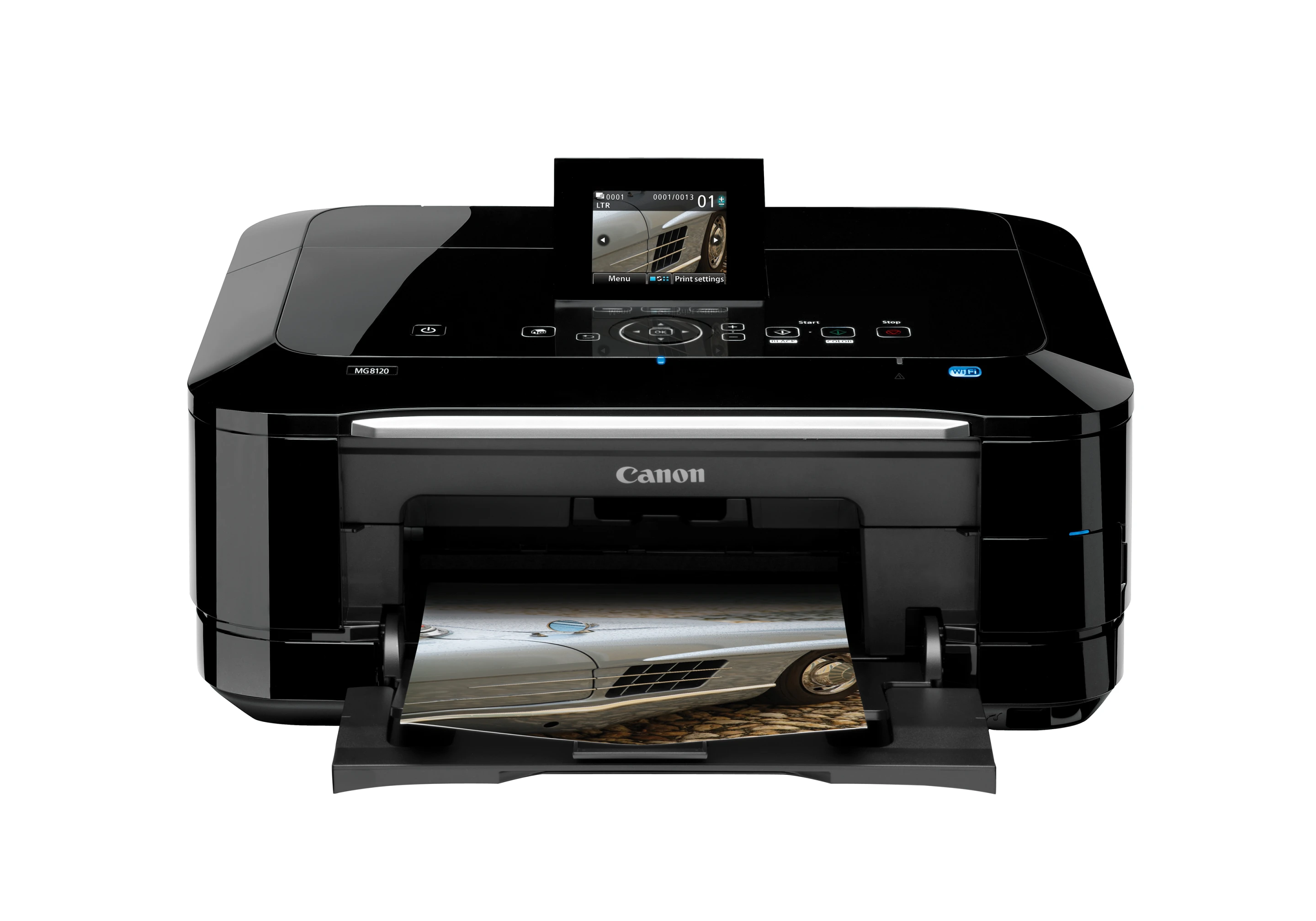 The MG8120 has six individual ink tanks, including gray, which allows users to produce high-quality color and black and white images