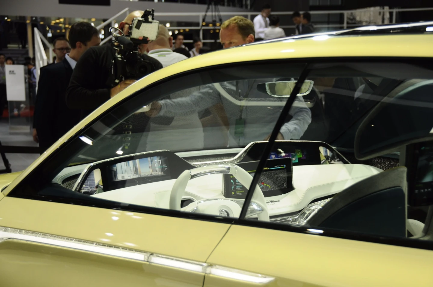 A peek inside the touchscreen-heavy Vision E cabin