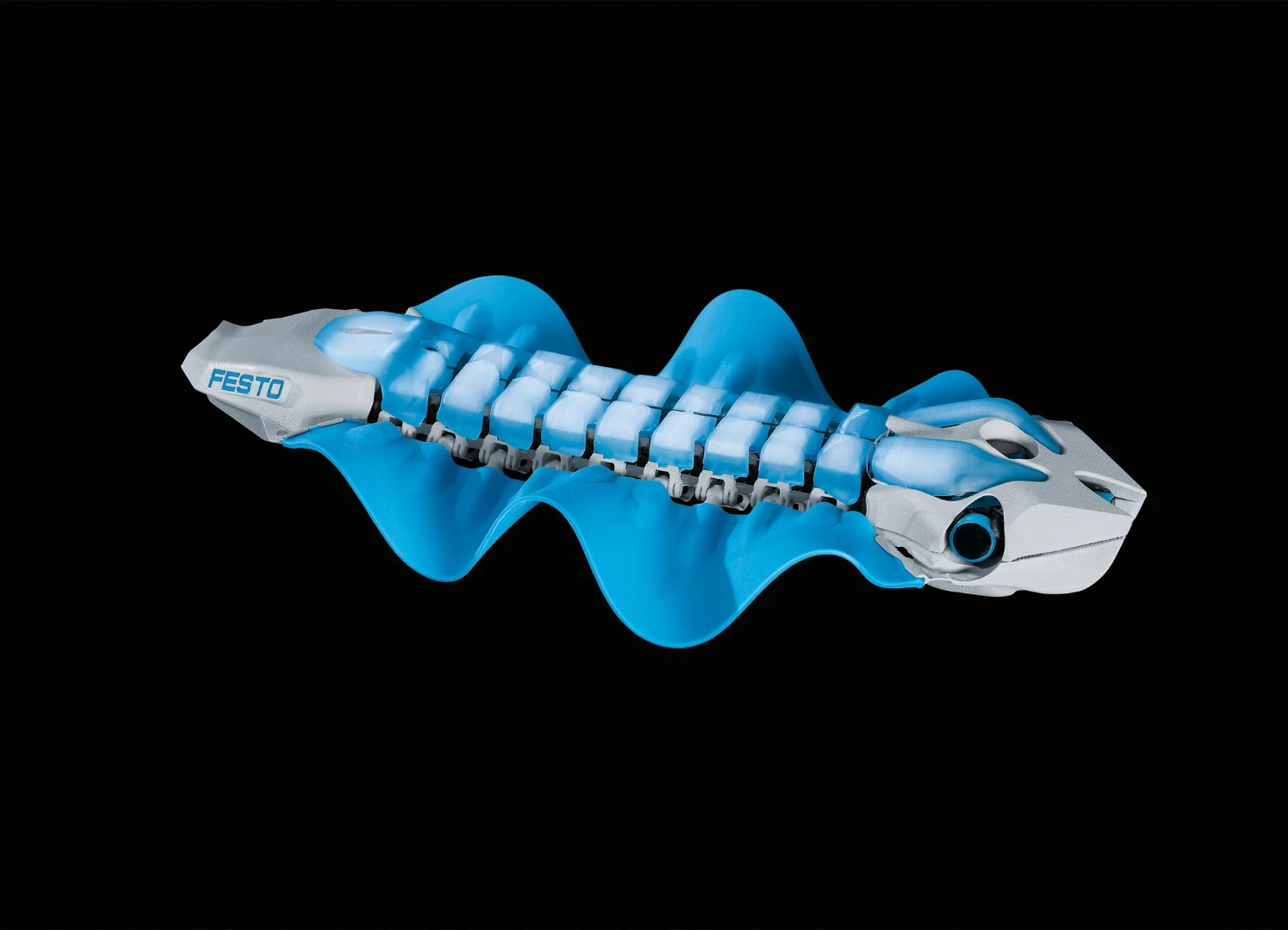 BionicFinWave is 370 mm long (14.6 inches) and weighs 430 g (0.9 lb)