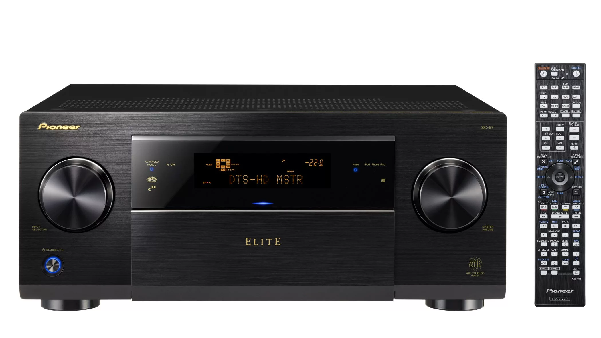 Pioneer's Elite SC-57 AV receiver, with remote