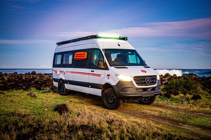 The all-new Kimberley Kruiswagen brings Kimberley's rugged-meets-luxurious camper design to the Sprinter AWD platform