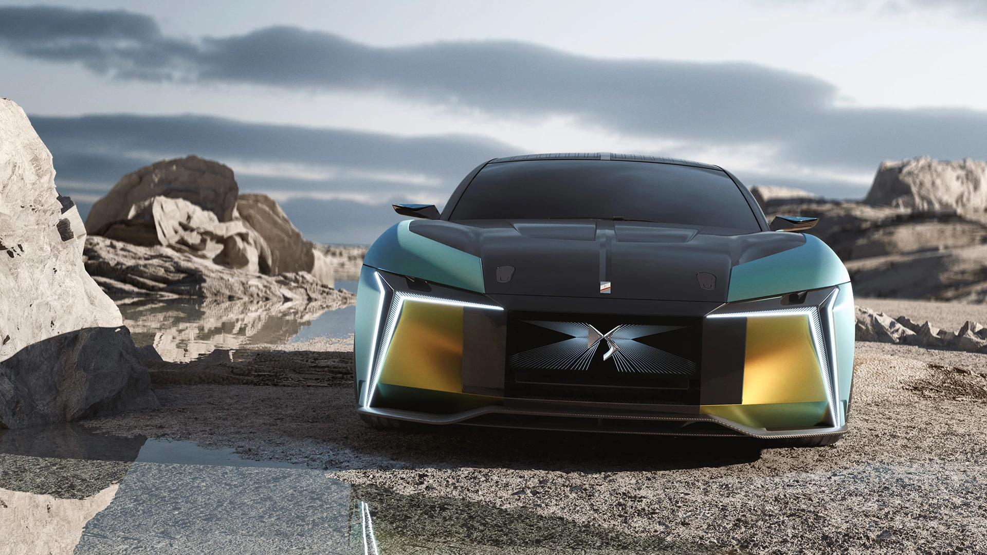A savage front end with a 3D video playing in the grille space