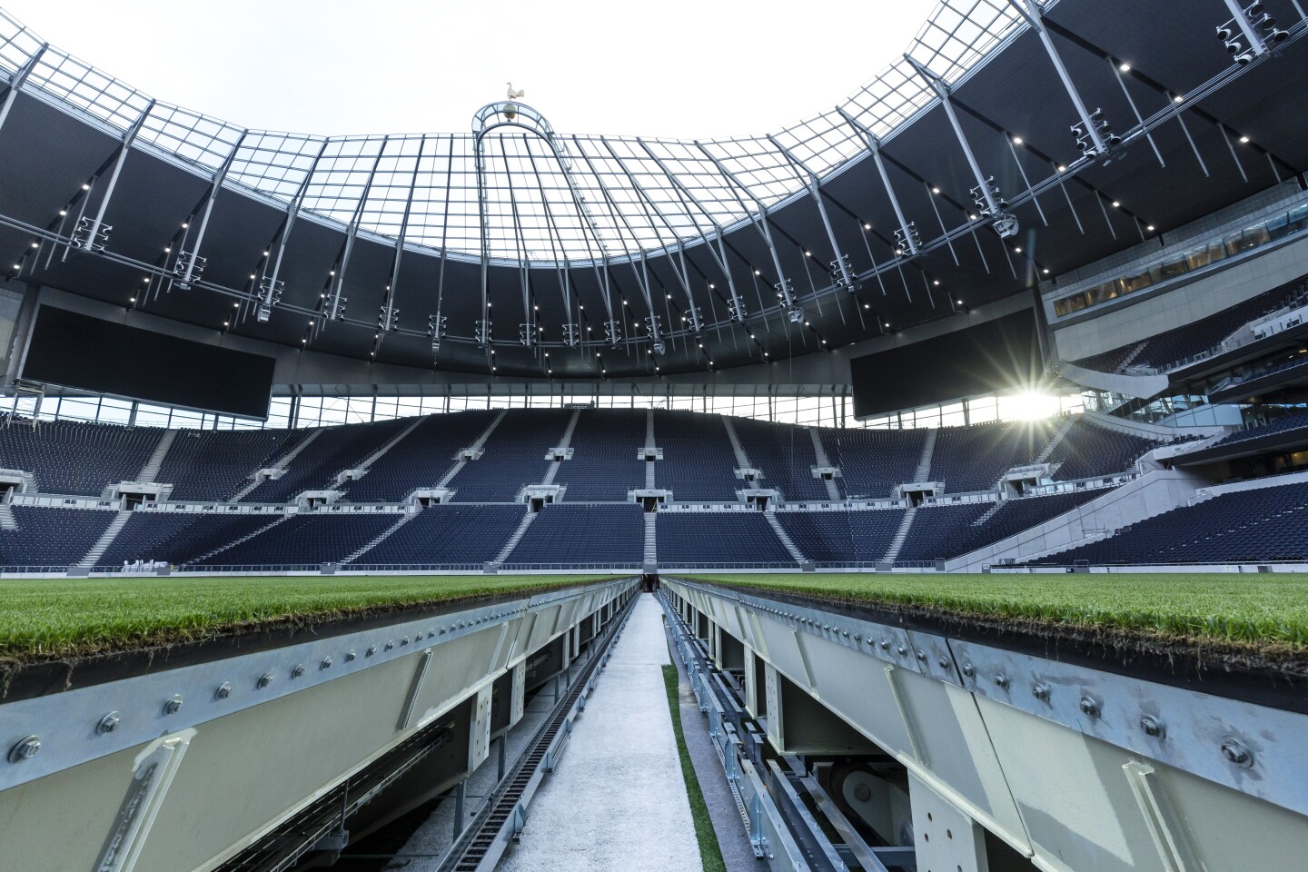 The New Tottenham Hotspur Stadium has a fully retractable pitch