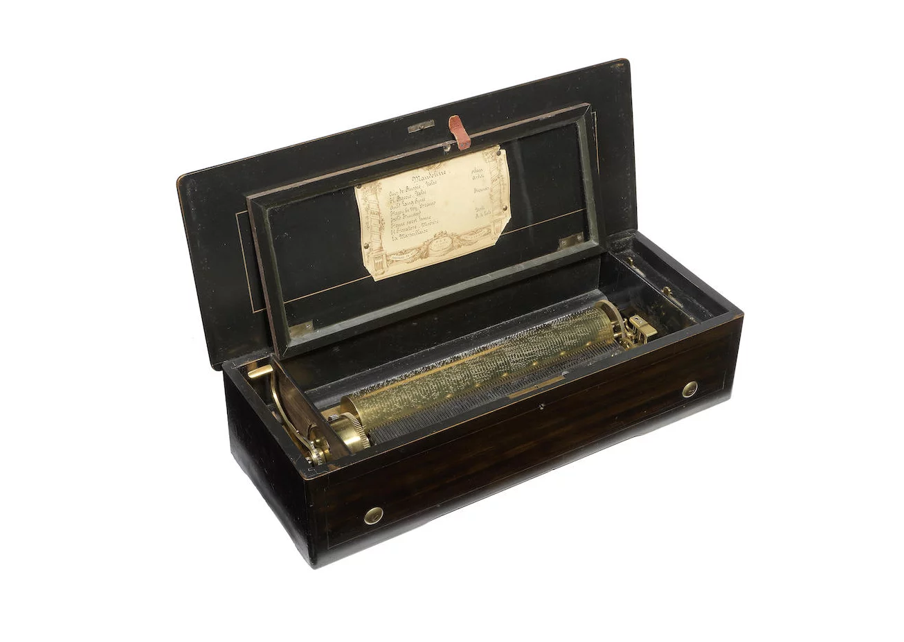 A Paillard Vaucher Fils mandolin cylinder music box Swiss, late 19th century