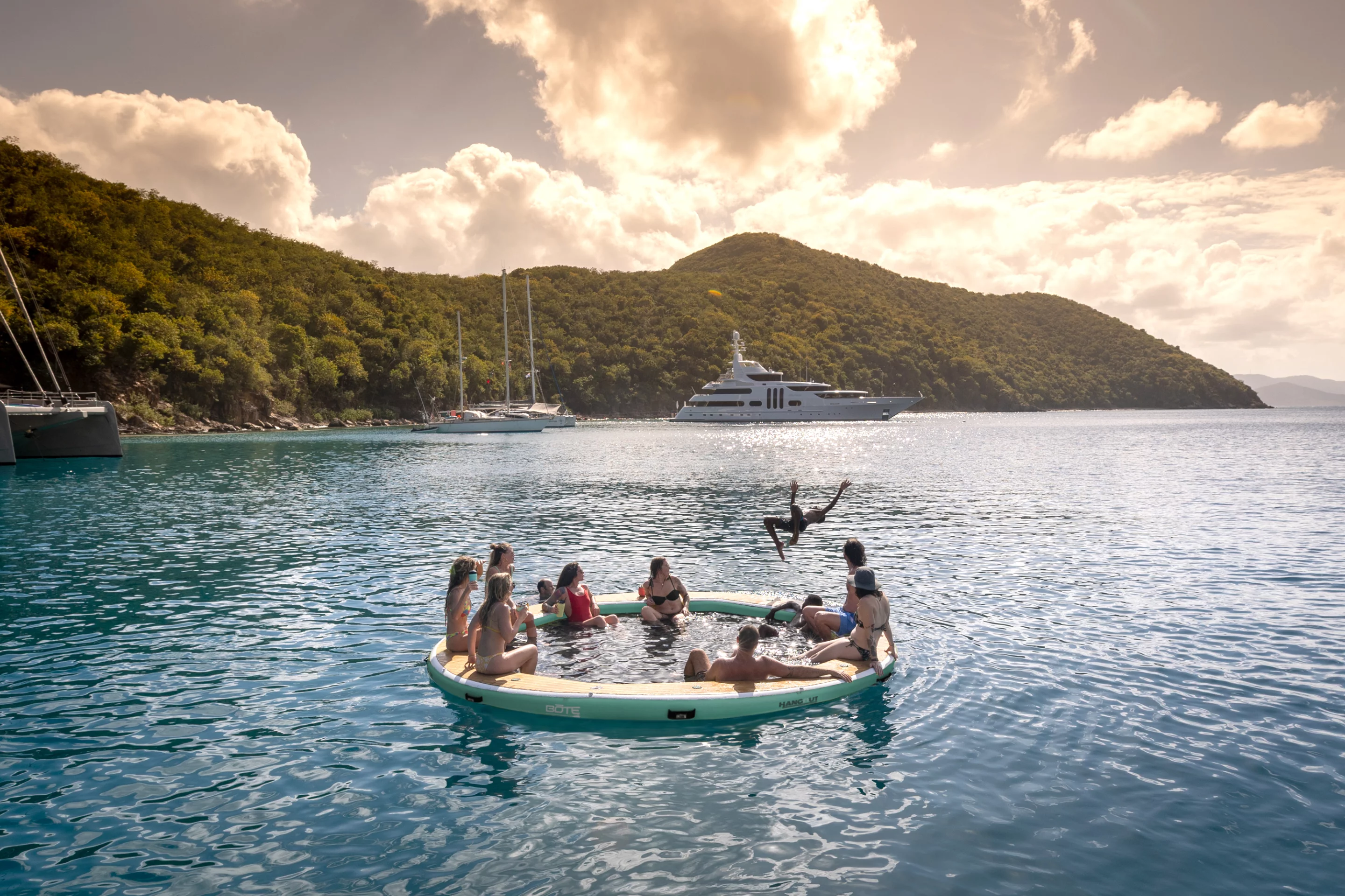 Whether off a boat or just offshore, the Bote Hangout 15 creates a fun, relaxing place to spend a sunny day
