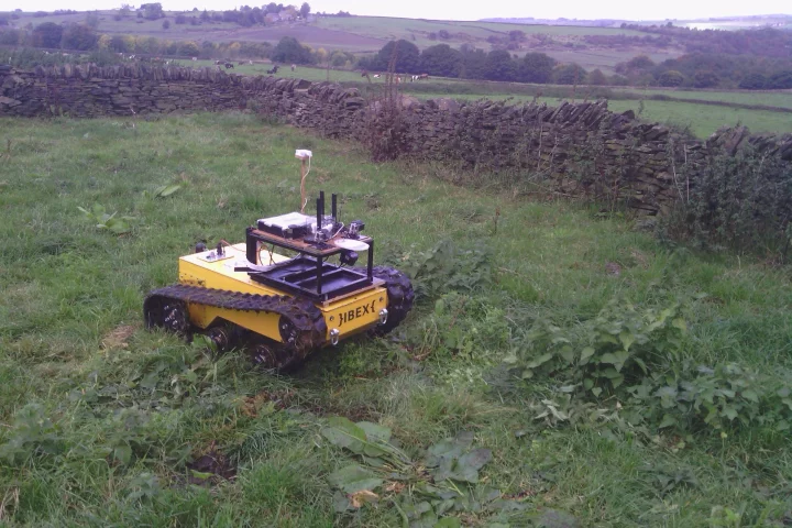 The Ibex robot is designed to operate on hilly agricultural areas that other robots can't