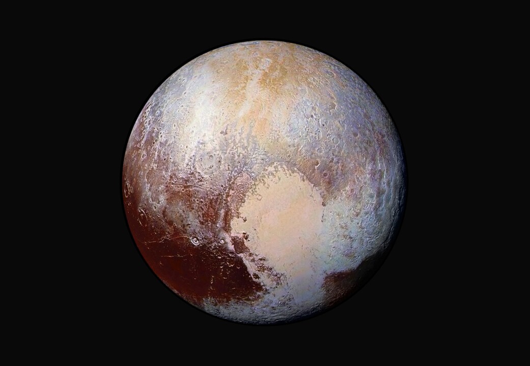False color image of Pluto used to highlight features