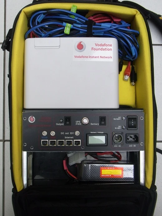 The Instant Network Mini provides a secure 2G GSM network with a radius of 100 m (328 ft)
