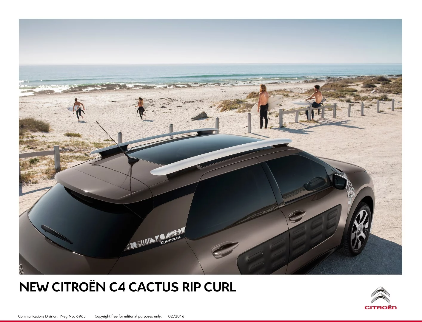White roof bars and Rip Curl branding