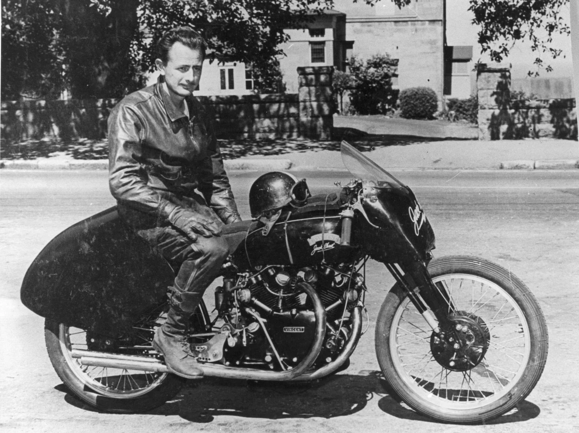 Jack Ehret on the Vincent Black Lightning in period
