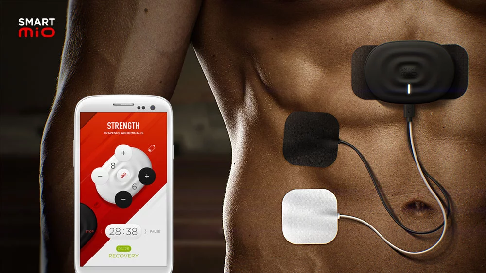 The SmartMio is an EMS device that connects to a smartphone for ease of use
