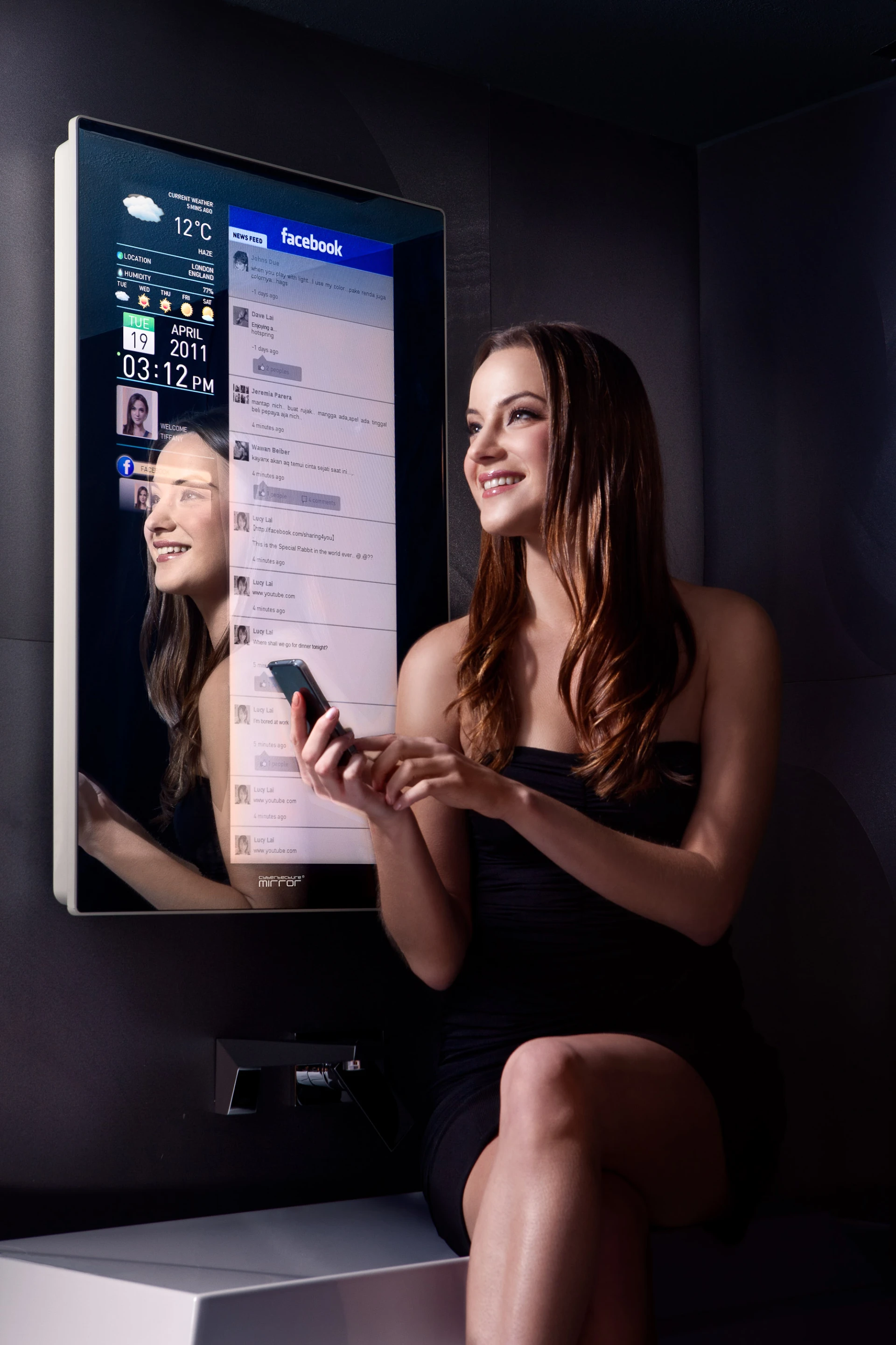 With social networking integration, you may never need to leave the bathroom again