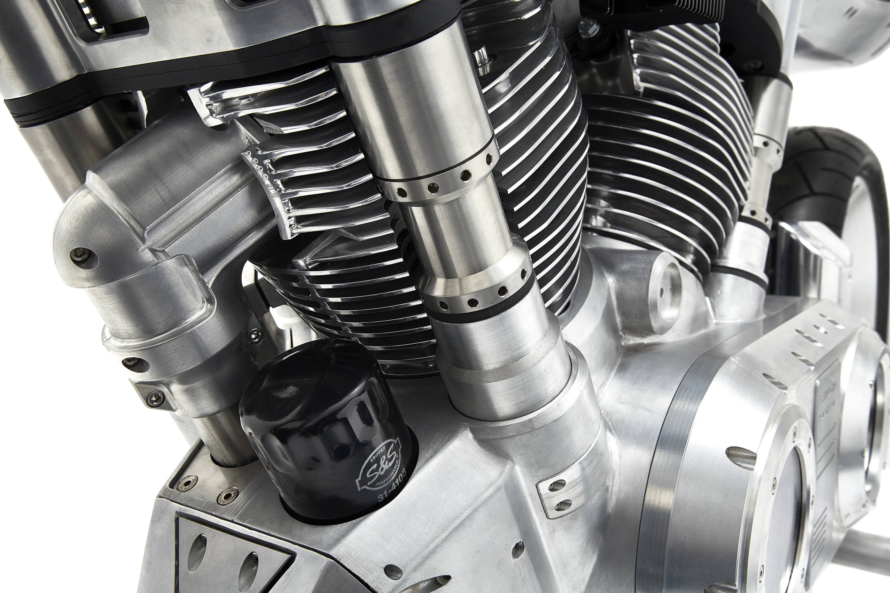 Vanguard Roadster: the frame of the motorcycle is built into the engine