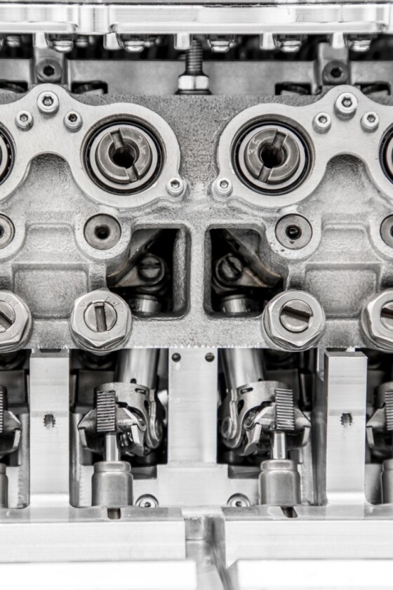 Camcon's Intelligent Valve Actuation system: desmodromic operation is precisely controlled by electric motors instead of driven by the crank