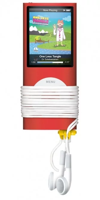 BudTrap works by sliding onto a universal earbud jack, allowing users to quickly and intuitively wrap their earbud cords around their music device or phone