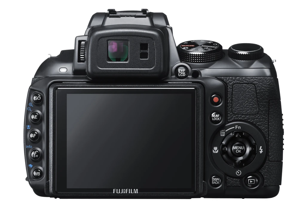 The Fujifilm FinePix HS30 back view