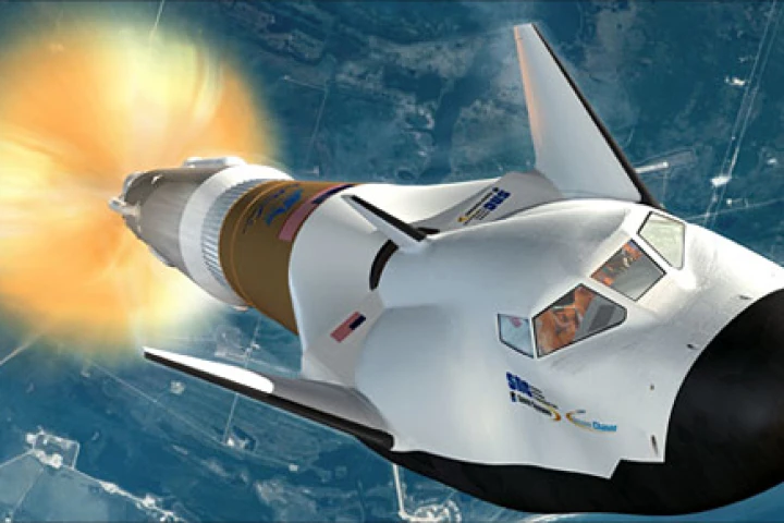 The Dream Chaser carried into space on the nose of a rocket. (Photo: SNC)