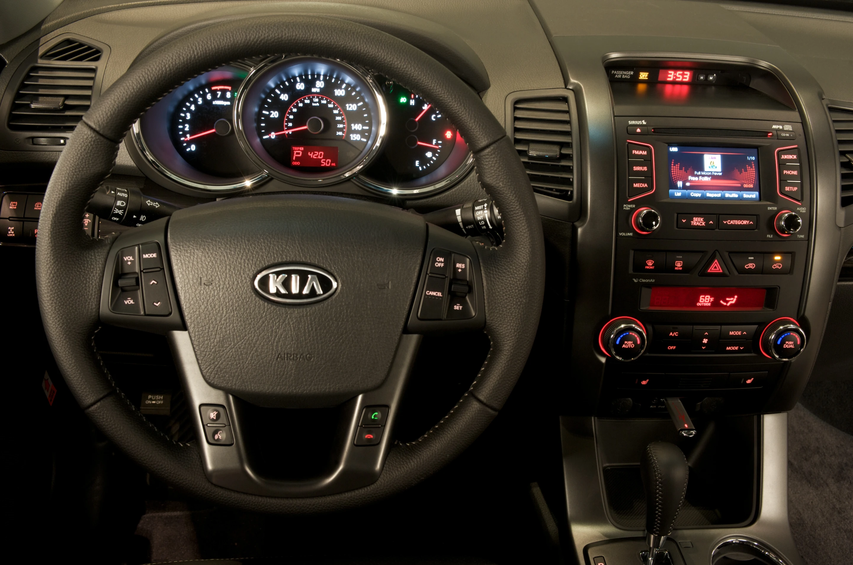 The Kia UVO in-car infotainment system