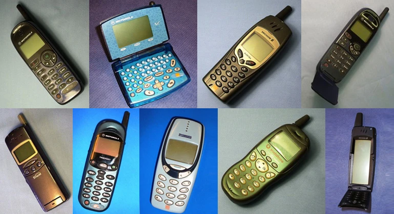 Selection of 2G cell phones from the 1991 -2006 (Images: University of Salford)