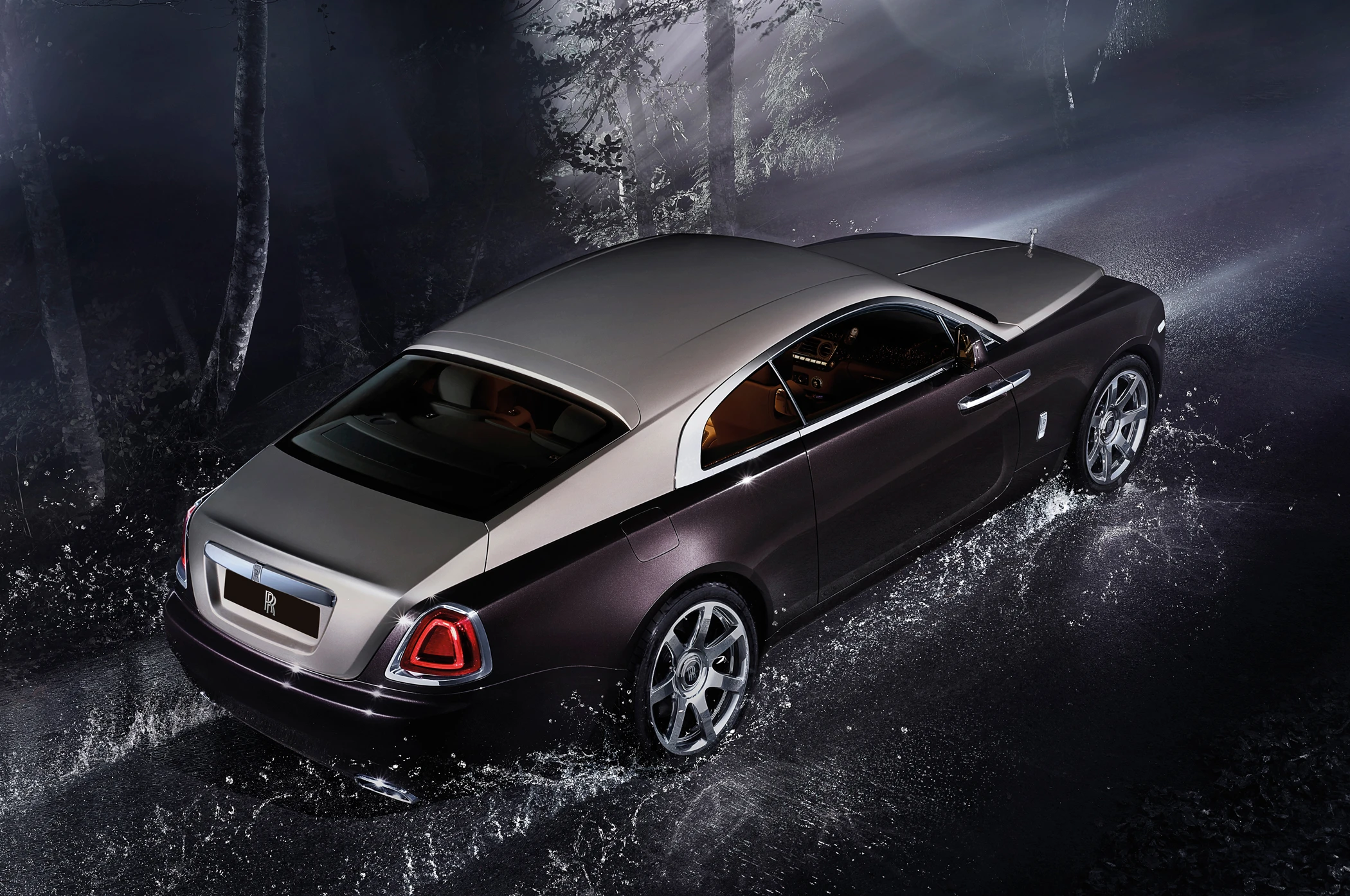The Rolls Royce Wraith high angle view