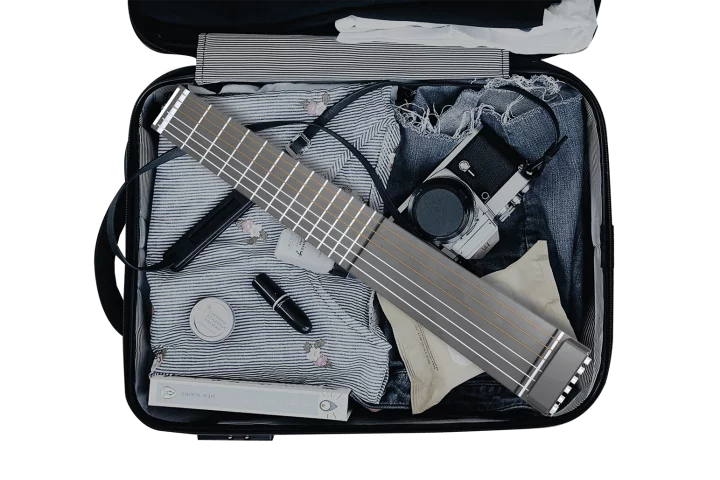Big sounds from a travel guitar small enough to fit in a suitcase