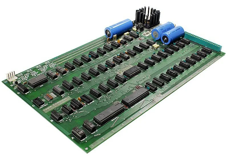 Apple's first customers only got a motherboard full of chips for their cash and had to add their own monitor (or small TV set), power pack, keyboard and cassette recorder