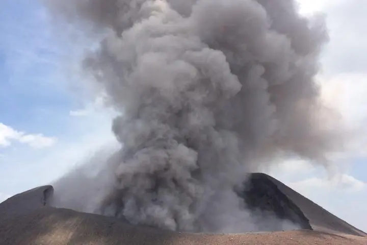 Tilca volcano in Nicaragua erupting
