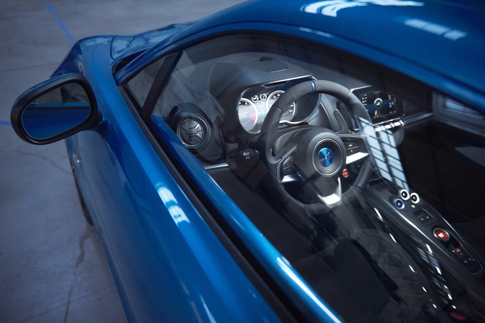 The cabin of the A110 is thoroughly high tech