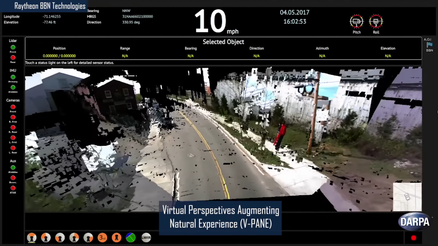 The V-PANE system generates 3D representations of the surrounding terrain