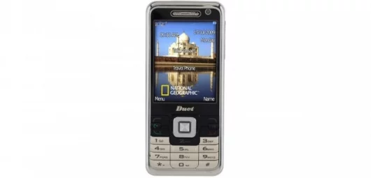 National Geographic dual SIM card mobile enables two numbers in one phone.