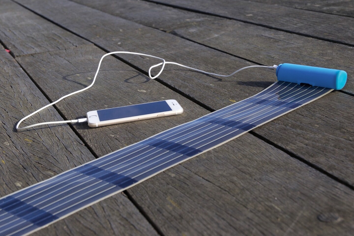 HeLion flexible solar panel rolls up to portable power party