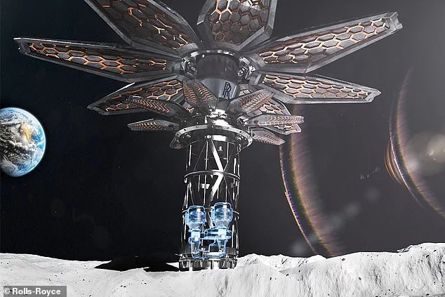 Artist's concept of a lunar nucelar reactor
