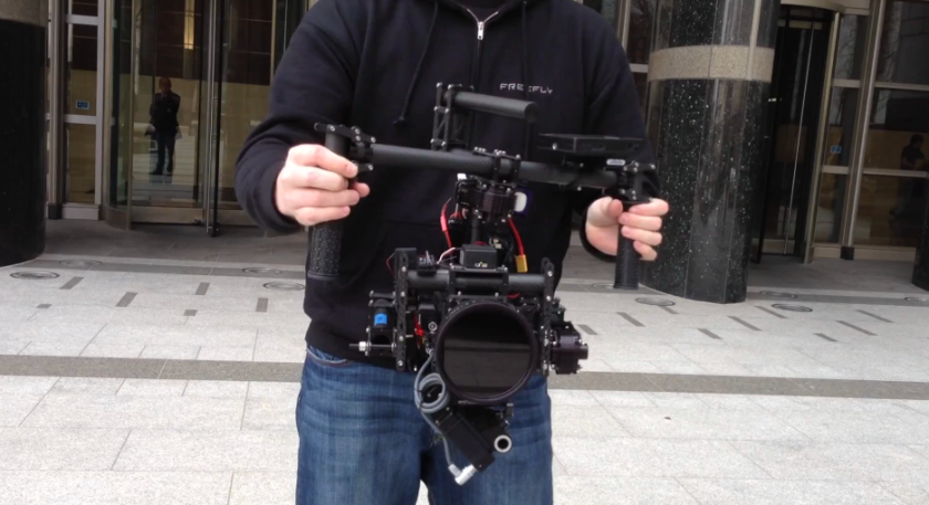 The MōVI M10 is based on a proprietary and custom-made gimbal and 3-axis gyroscope that digitally stabilizes the camera