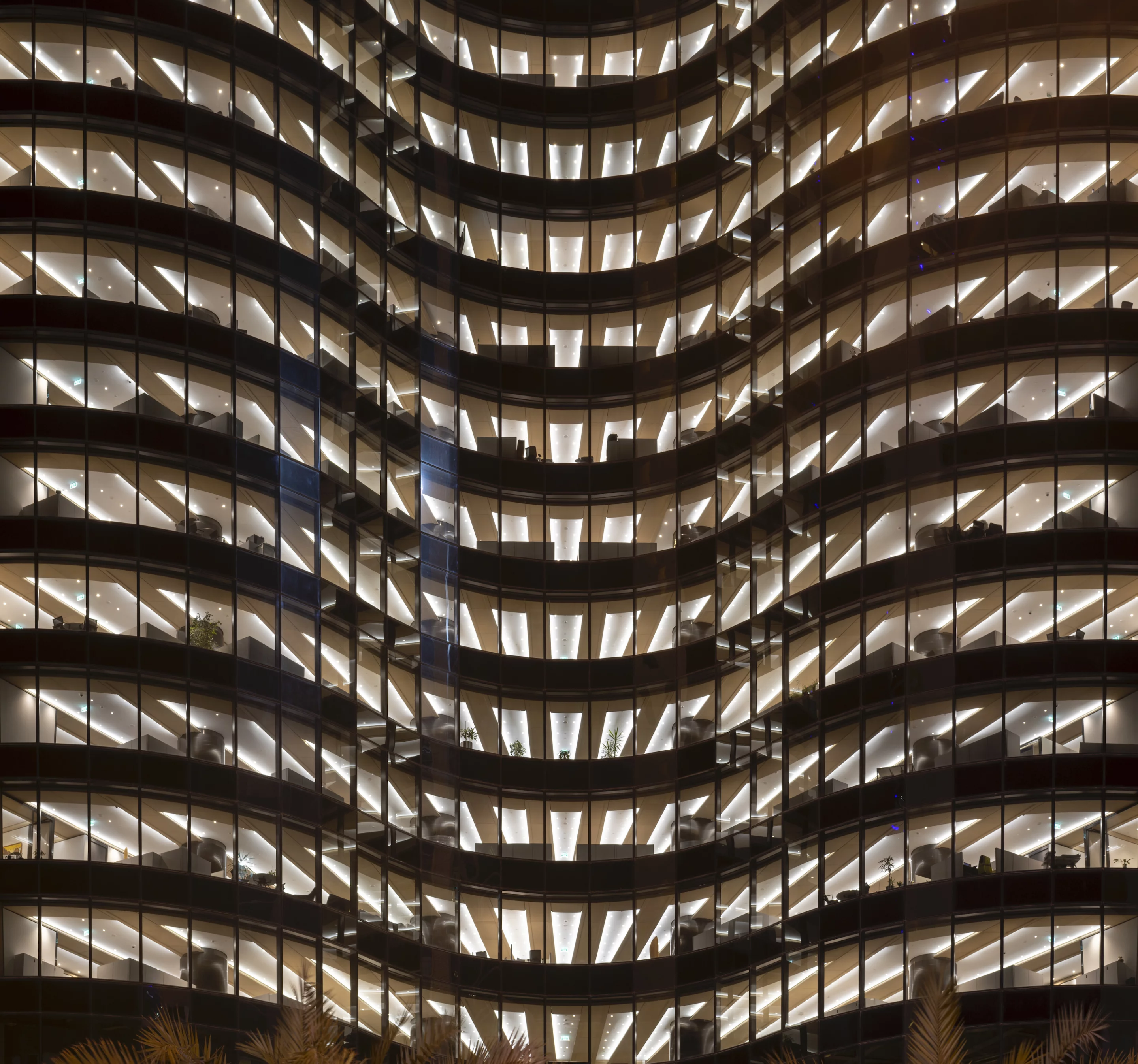 The National Bank of Kuwait Headquarters includes 63 floors, most of which are taken up by office space