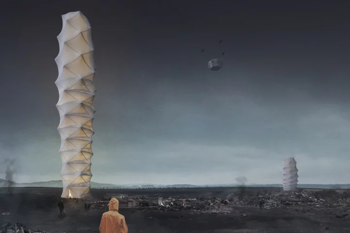 The winner of the 2018 eVolo Skyscraper contest, designed by Poland's Damian Granosik, Jakub Kulisa, and Piotr Pańczyk, is a skyscraper concept dreamt up to bring relief to disaster-struck areas