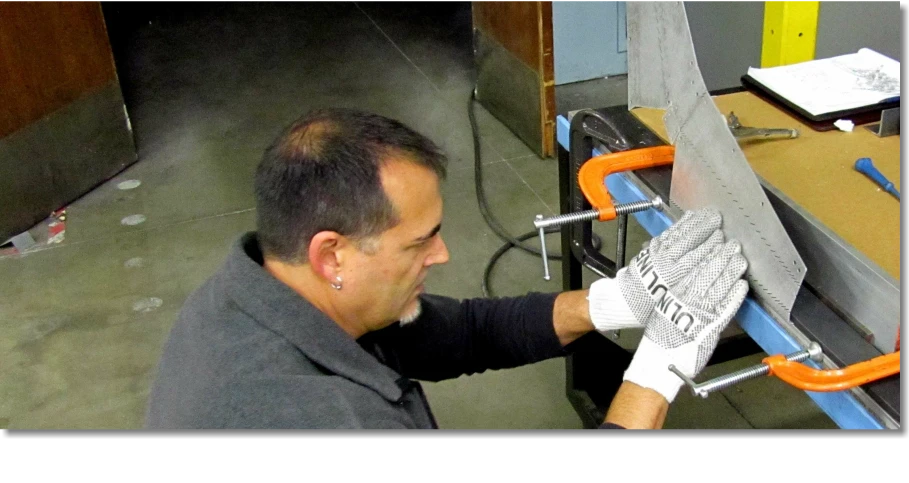 Ronin bike-builder Mark, working on one of the prototype's chainstays