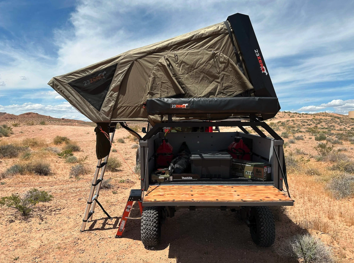 Storage bed meets rooftop camping