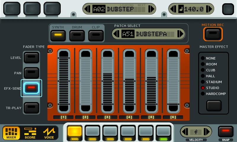 A screenshot from the KDJ-ONE portable, handheld digital audio workstation